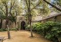 Gardens inside access to homage tower, It is a fortitude of Moslem origin, it was a Roman fort and the current building has