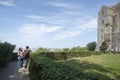 Gardens at Mont Saint Michel Abbey panorama, France
