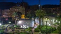 The gardens of Monte Carlo night timelapse from top