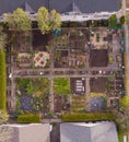 Gardens in the USA, a household site, hobbies and garden plots and growing vegetables. View from above