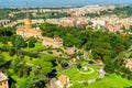 Gardens of Vatican, Rome, Italy. View of Vatican City from St Peter Basilica Royalty Free Stock Photo