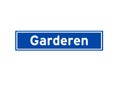 Garderen isolated Dutch place name sign. City sign from the Netherlands. Royalty Free Stock Photo