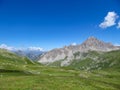 Gardetta - Scenic mtb trail with view of Rocca La Meja on the Italy French border in Maira valley in the Cottian Alps, Piedmont Royalty Free Stock Photo