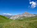 Gardetta - Scenic mtb trail with view of Rocca La Meja on the Italy French border in Maira valley in the Cottian Alps, Piedmont Royalty Free Stock Photo