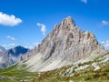 Gardetta - Scenic mtb trail with view of Rocca La Meja on the Italy French border in Maira valley in the Cottian Alps, Piedmont Royalty Free Stock Photo