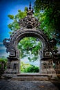 Gardian statue gate at entrance Bali temple Royalty Free Stock Photo