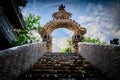 Gardian statue gate at entrance Bali temple