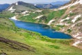 Gardner Lake of Beartooth Pass. Peaks of Beartooth Mountains, Shoshone National Forest, Wyoming, USA. Royalty Free Stock Photo