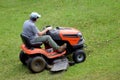 Gardner on ride-on lawn