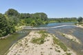 Remoulins and Gardon river in France Royalty Free Stock Photo