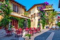 GARDONE RIVIERA, ITALY, JULY 23, 2019: Narrow street in Gardone Riviera in Italy Royalty Free Stock Photo