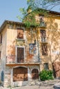 Gardone Riviera, Italy: historic house in the center of Gardone Royalty Free Stock Photo