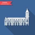 Gare de Lyon in Paris. Vector con with long shadow Royalty Free Stock Photo