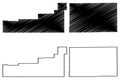 Garfield and Kit Carson County, Colorado U.S. county, United States of America,USA, U.S., US map vector illustration, scribble