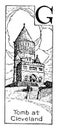 Garfield Tomb vintage illustration