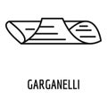 Garganelli icon, outline style