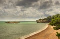 Summertime.Gargano coast: Baia di Campi beach,Vieste-(Apulia) ITALY-The pebbly beach is a picturesque bay sheltered the