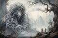 Gargantuan giants roaming the mountains - Generative AI