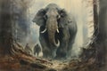 Gargantuan giants roaming the mountains - Generative AI