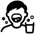 Gargle vector icon illustration Corona virus / covid-19 prevention