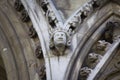 Gargoyle carved on one of the external walls of Westminster Abbey founded by Benedictine monks in