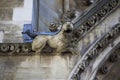 Gargoyle carved on one of the external walls of Westminster Abbey founded by Benedictine monks in Royalty Free Stock Photo