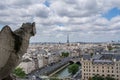 Gargoyle contemplating the Eiffel tower Royalty Free Stock Photo