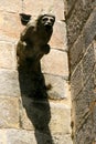 A gargoyle decorates the facade of a church (France)