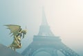 Gargoyle and Eiffel Tower Royalty Free Stock Photo