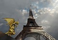 Gargoyle and Eiffel Tower Royalty Free Stock Photo