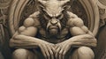 Gargoyle Illustration Resembling Thor