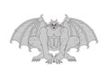 Gargoyle isolated. Stone demonic character, monster. Fantastic architectural object