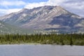 Gargoyle Mountain along the Athabasca River in Jasper National Park Royalty Free Stock Photo