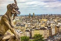 Gargoyle Notre Dame Church Old Buildings Paris France Royalty Free Stock Photo