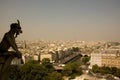 Gargoyle over Paris with Eiffel Tower in the backg Royalty Free Stock Photo