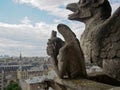 Gargoyle Overlooking City of Paris France Royalty Free Stock Photo