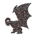Gargoyle pattern silhouette ancient traditional symbol