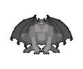 Gargoyle pixel art isolated. 8 bit Stone demonic character, monster. pixelated Fantastic architectural object