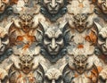 Gargoyle Stone Wall Texture Royalty Free Stock Photo