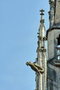 Gargoyle and Turret Gothic facade of the church Royalty Free Stock Photo