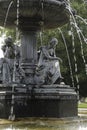 gargoyles & grotesques at base of The Foster Fountain In Clinton, Ma (Central park) Royalty Free Stock Photo