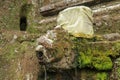 Gargoyles with holy water in the complex of royal tombs of the Udayan dynasty. Ancient royal tombs at Gunung Kawi Temple. Funeral