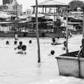 Garh Mukteshwar, UP, India - June 11 2022 - People are taking holy dip on the occasion of Nirjala Ekadashi, A view of Garh Ganga