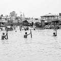 Garh Mukteshwar, UP, India - June 11 2022 - People are taking holy dip on the occasion of Nirjala Ekadashi, A view of Garh Ganga