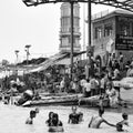 Garh Mukteshwar, UP, India, June 11 2022 -People are taking holy dip on the occasion of Nirjala Ekadashi, A view of Garh Ganga
