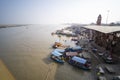 Garh Mukteshwar, Uttar Pradesh- January 13 2022 - A view of Ganges. Aerial view of Ganges in Garg Mukteshwar
