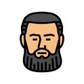 garibaldi beard hair style color icon vector illustration