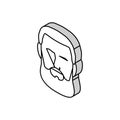 garibaldi beard hair style isometric icon vector illustration