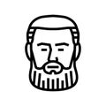 garibaldi beard hair style line icon vector illustration