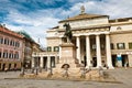 Garibaldi Statue and Opera Theater in Genoa Royalty Free Stock Photo